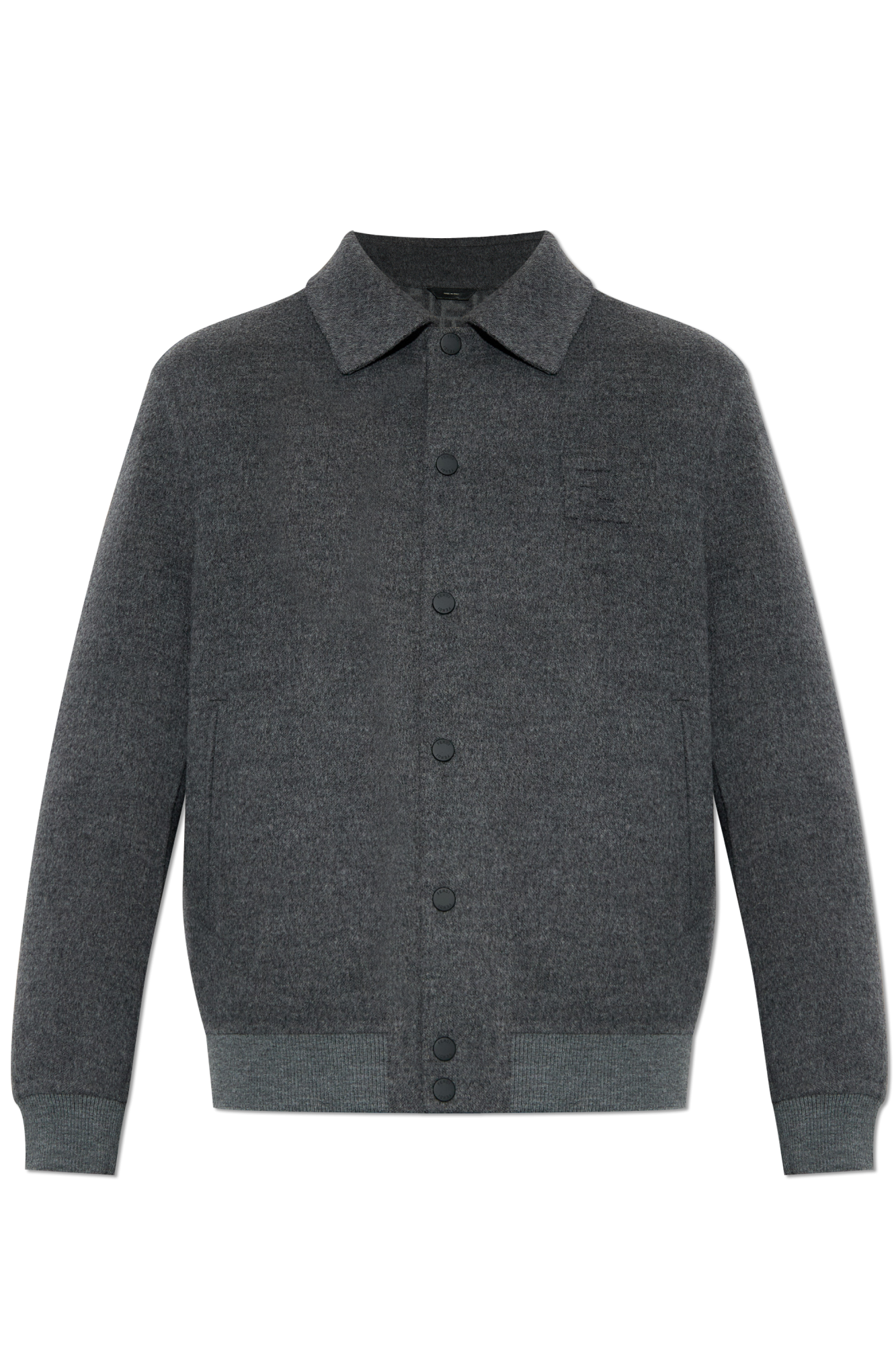 Grey Wool jacket with embossed logo Fendi - Vitkac Slovakia
